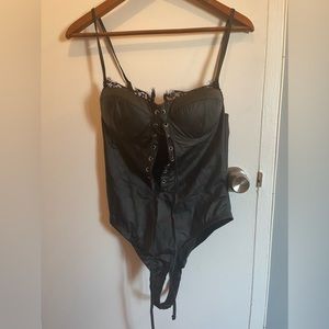 sexy-women one piece bodysuit With Corset Tie